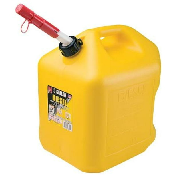 5 GALLON YELLOW PLASTIC EPA COMPLIANT POLY DIESEL FUEL CONTAINER 8600 CASE OF 4 